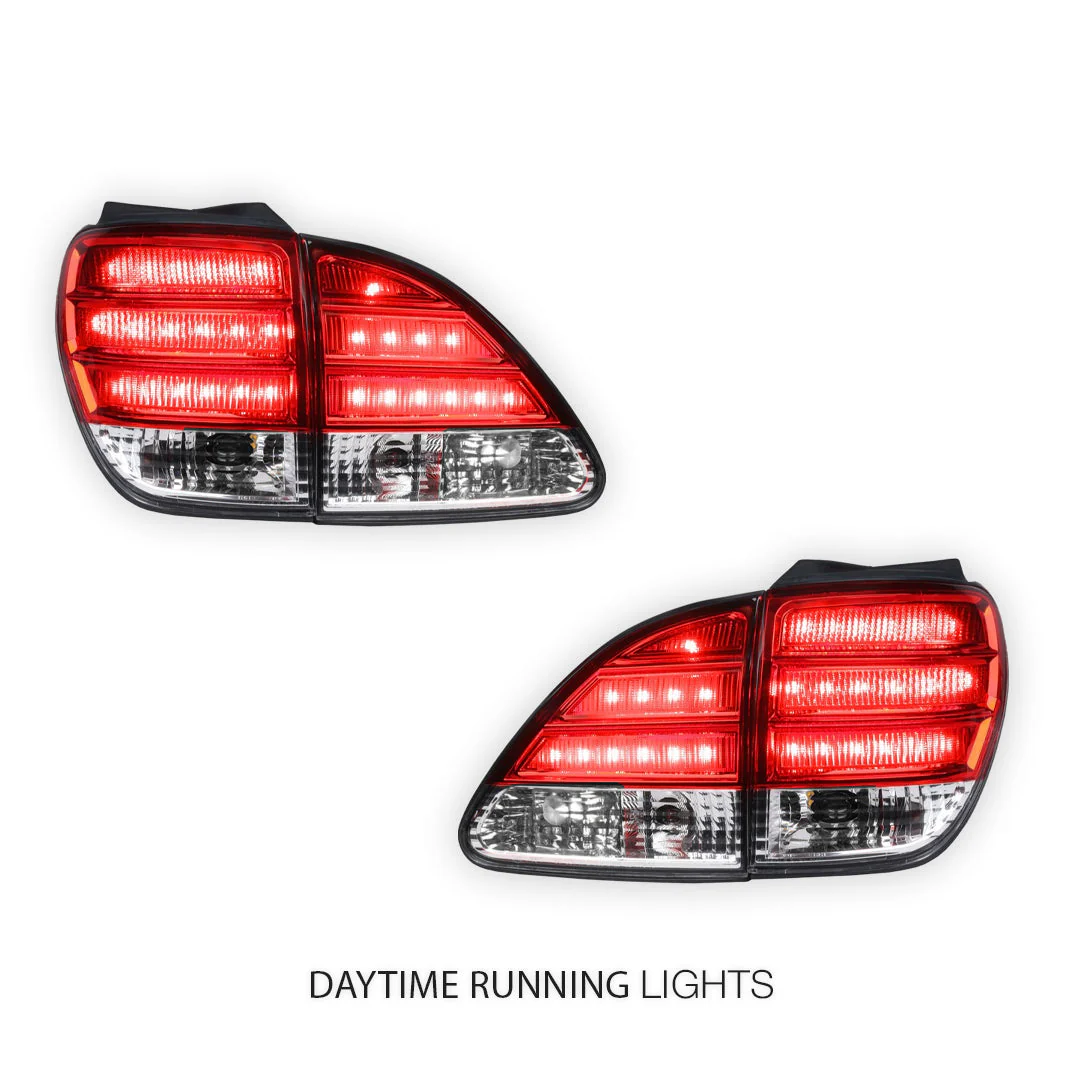 Lexus RX GSU / MCU / MHU (1999 - 2003) Clear Red LED Tail Lights with Garnish LH + RH - Image 2