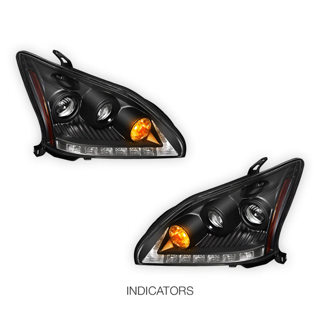 Lexus RX330 MCU33 / MCU38 (2003 - 2006) LED DRL & CCFL-Angel Eyes Projector Headlights LH + RH - Image 10