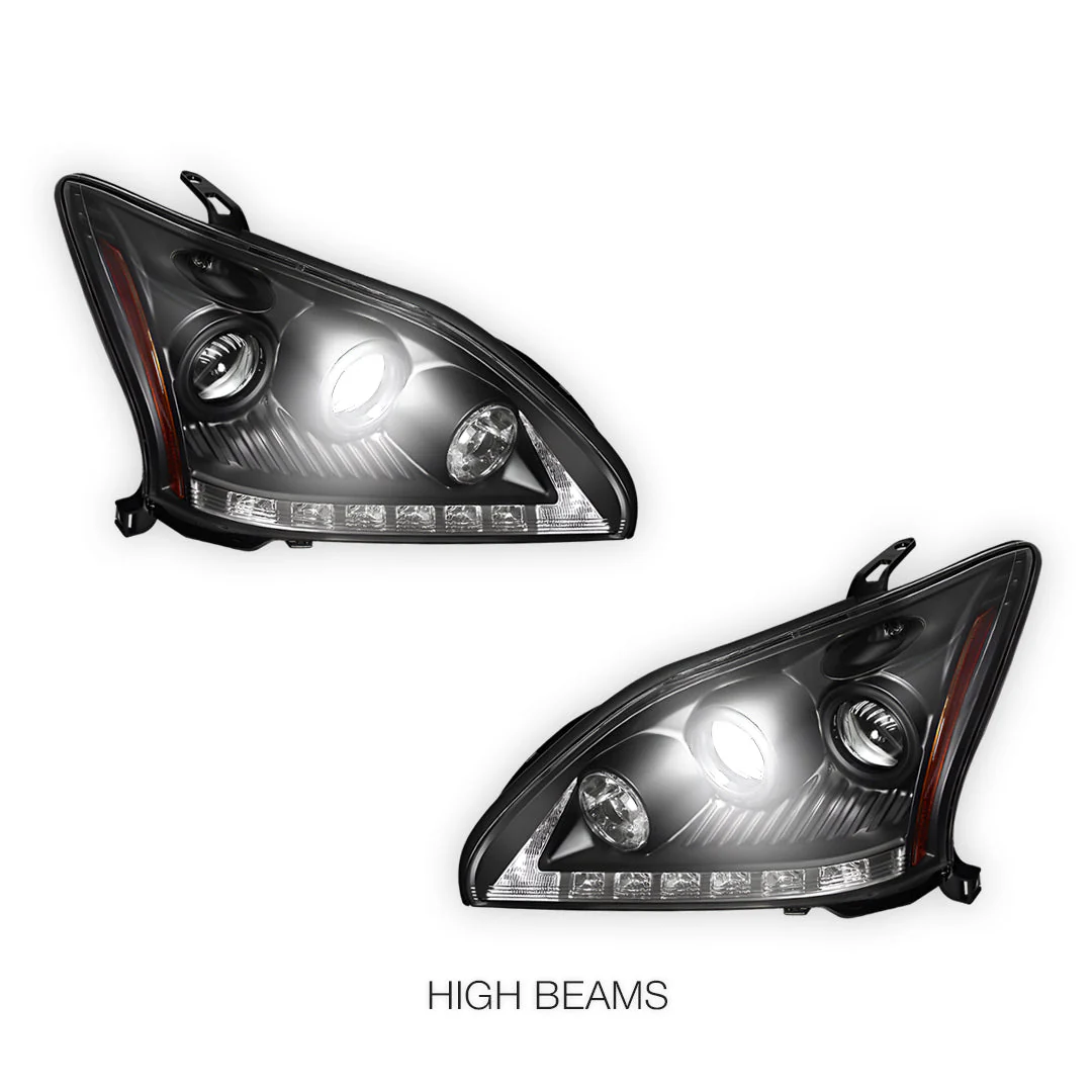Lexus RX330 MCU33 / MCU38 (2003 - 2006) LED DRL & CCFL-Angel Eyes Projector Headlights LH + RH - Image 12