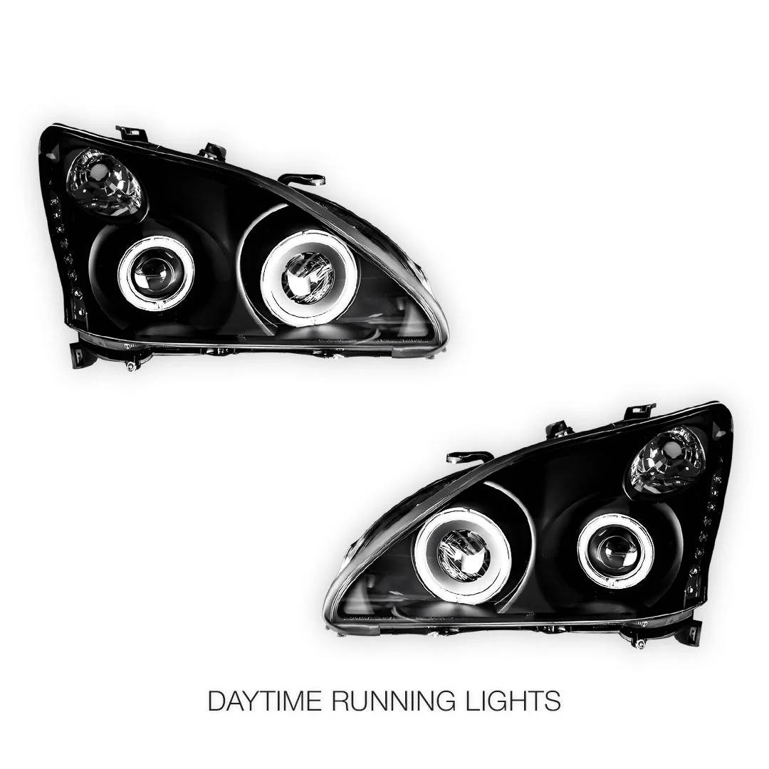 Lexus RX330 MCU33 / MCU38 (2003 - 2006) LED DRL & CCFL-Angel Eyes Projector Headlights LH + RH - Image 3