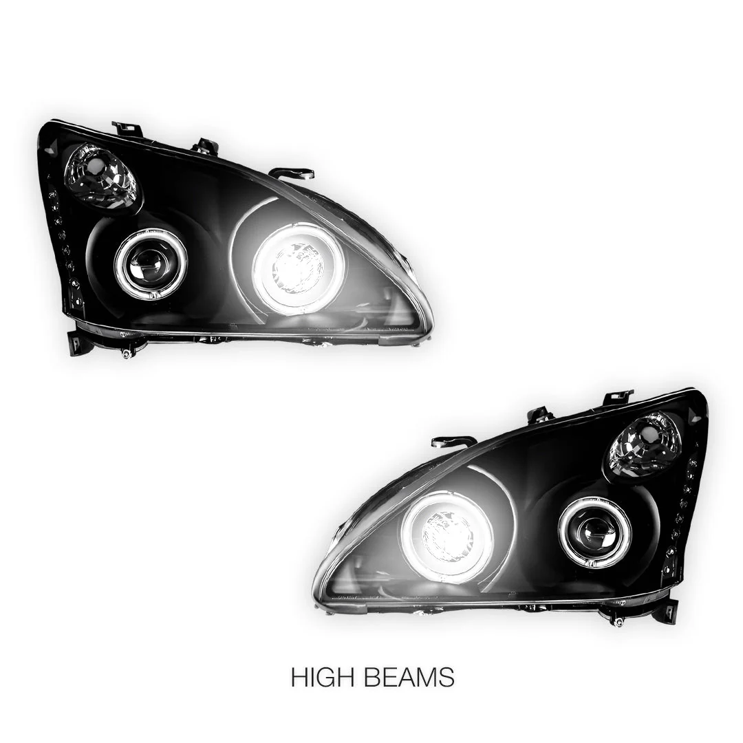 Lexus RX330 MCU33 / MCU38 (2003 - 2006) LED DRL & CCFL-Angel Eyes Projector Headlights LH + RH - Image 6