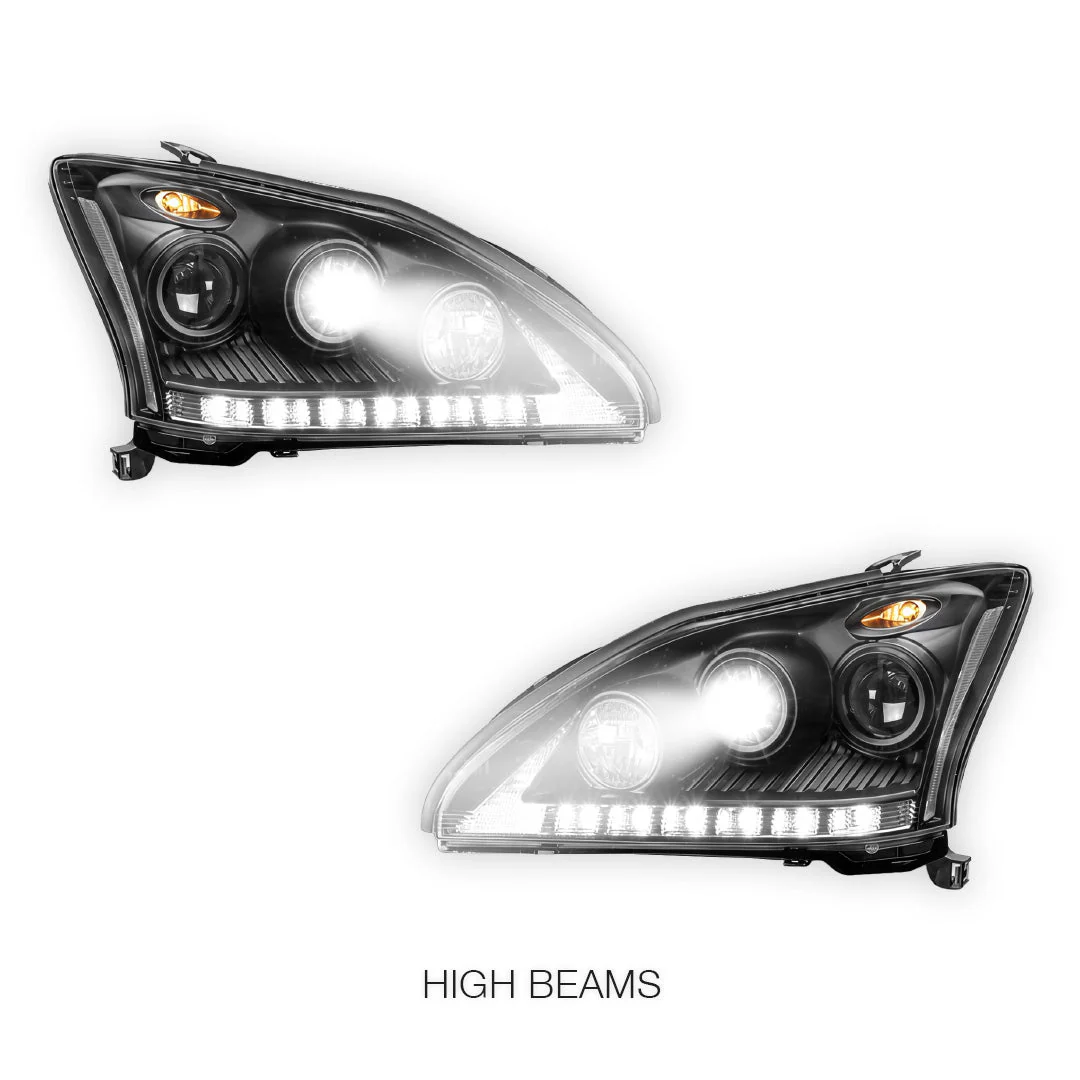 Lexus RX350 GSU30 / MCU35 (2006 - 2008) LED DRL & CCFL-Angel Eyes Projector Headlights LH + RH - Image 11
