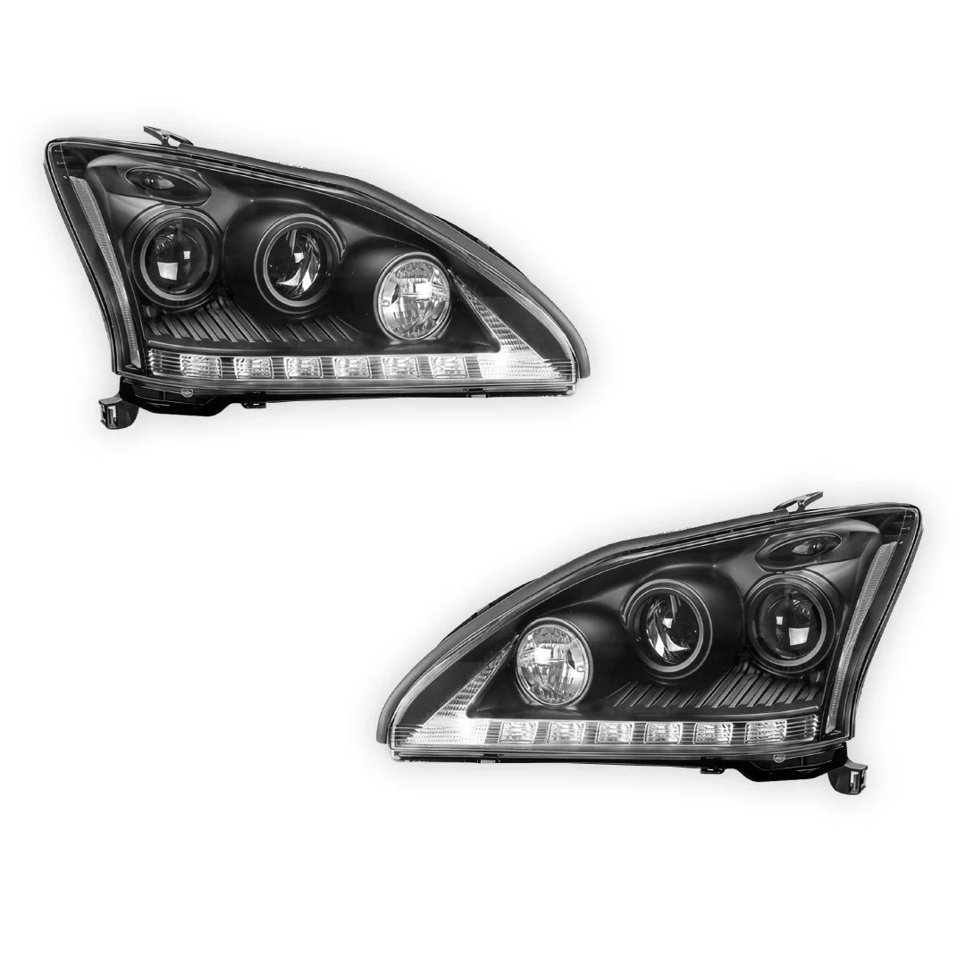 Lexus RX350 GSU30 / MCU35 (2006 - 2008) LED DRL & CCFL-Angel Eyes Projector Headlights LH + RH - Image 12