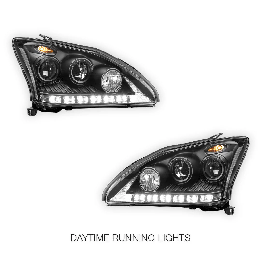 Lexus RX350 GSU30 / MCU35 (2006 - 2008) LED DRL & CCFL-Angel Eyes Projector Headlights LH + RH - Image 8