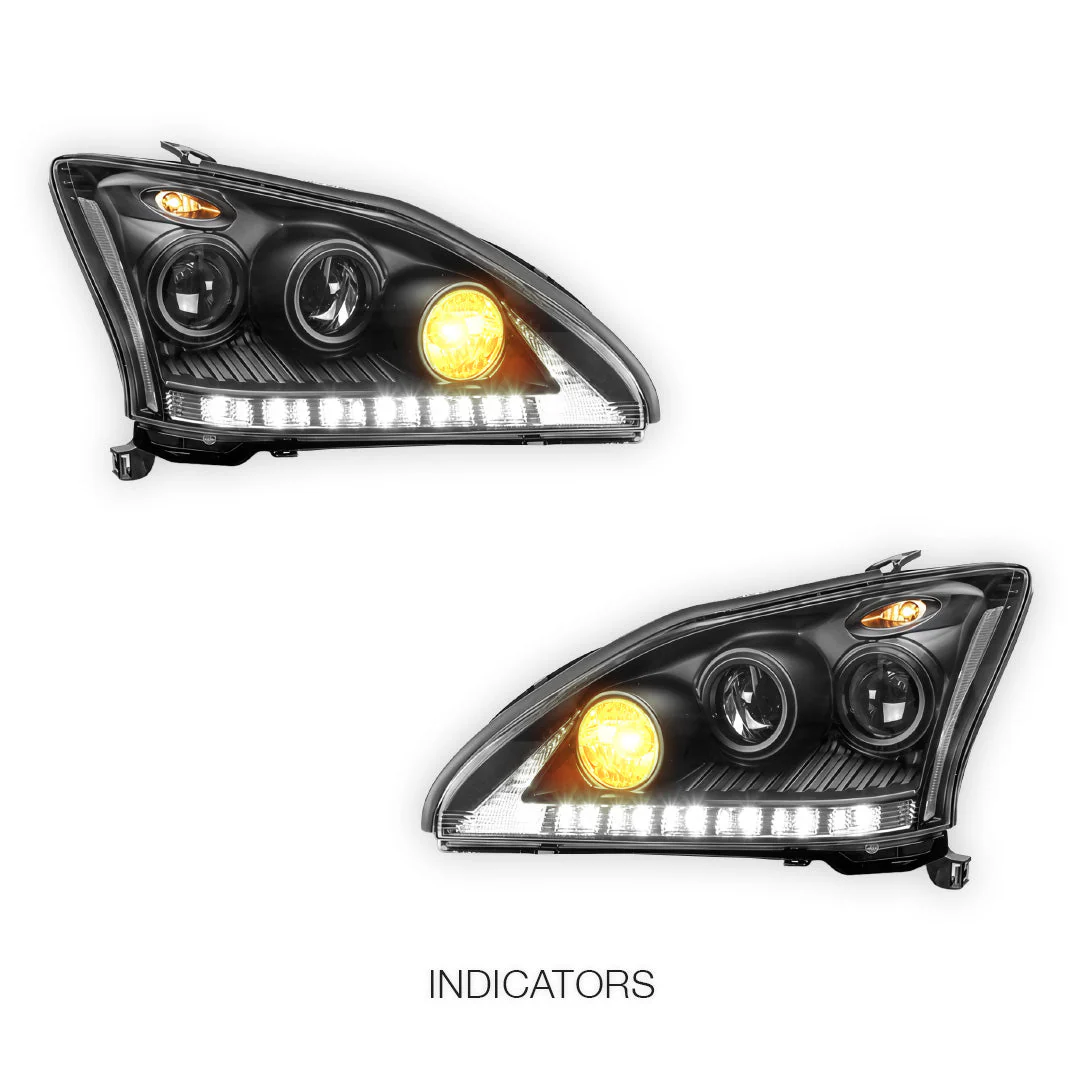 Lexus RX350 GSU30 / MCU35 (2006 - 2008) LED DRL & CCFL-Angel Eyes Projector Headlights LH + RH - Image 9