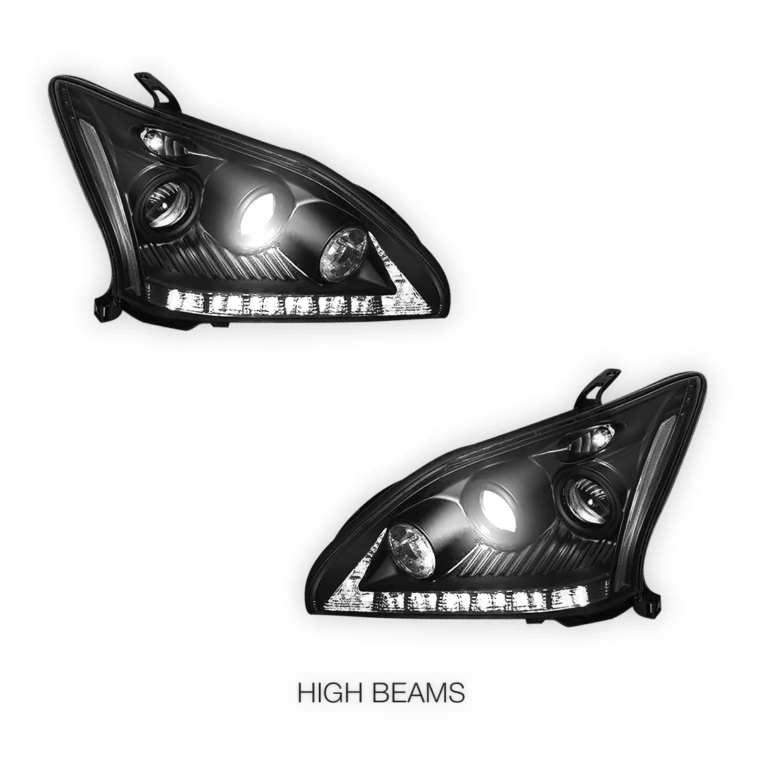 Lexus RX400H MHU33 / MHU38 (2005 - 2008) LED DRL Projector Headlights LH + RH - Image 11