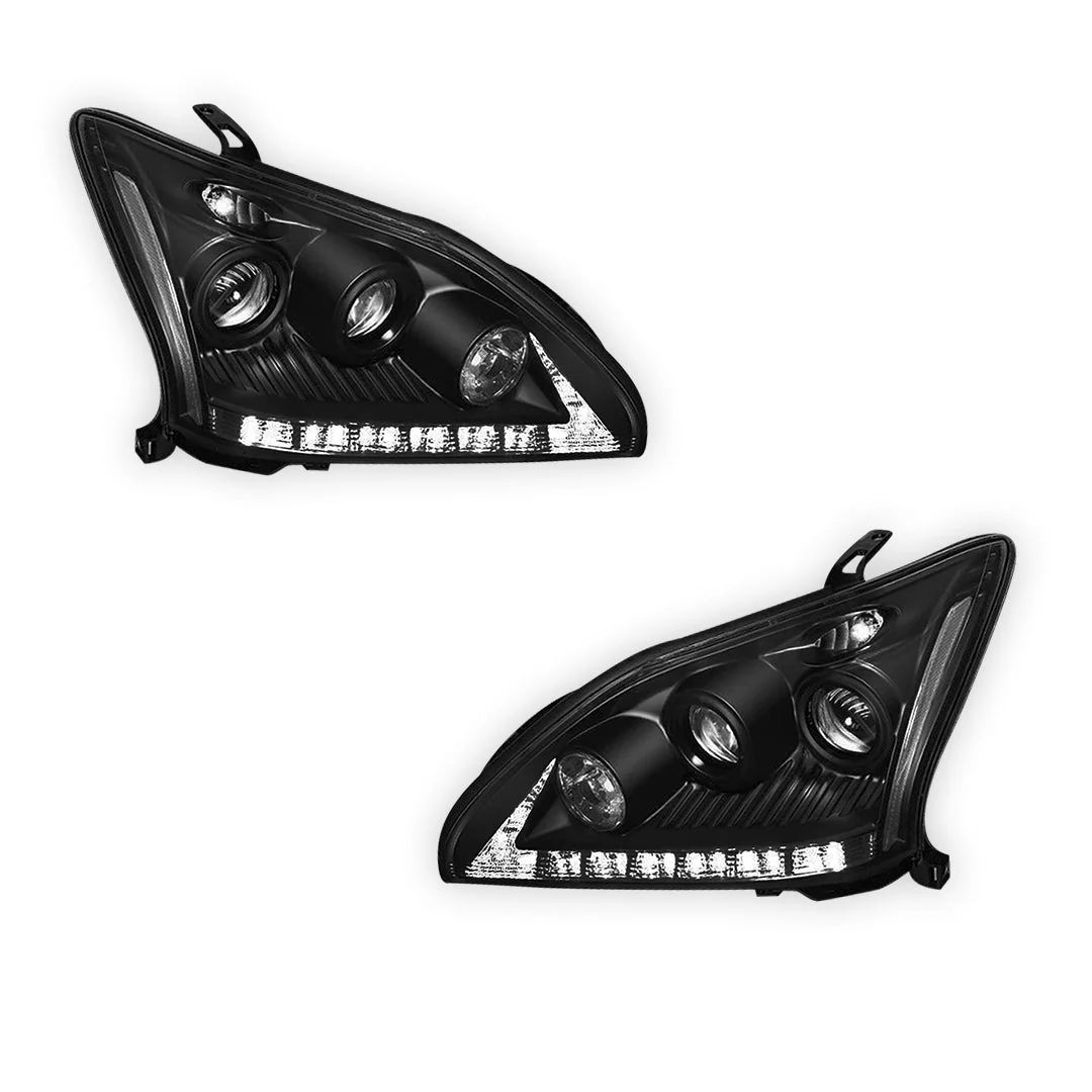 Lexus RX400H MHU33 / MHU38 (2005 - 2008) LED DRL Projector Headlights LH + RH - Image 12