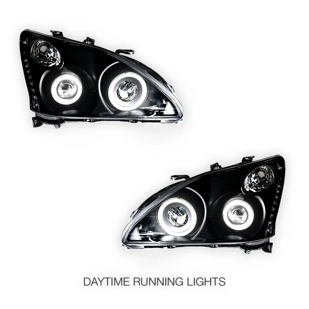 Lexus RX400H MHU33 / MHU38 (2005 - 2008) LED DRL Projector Headlights LH + RH - Image 2