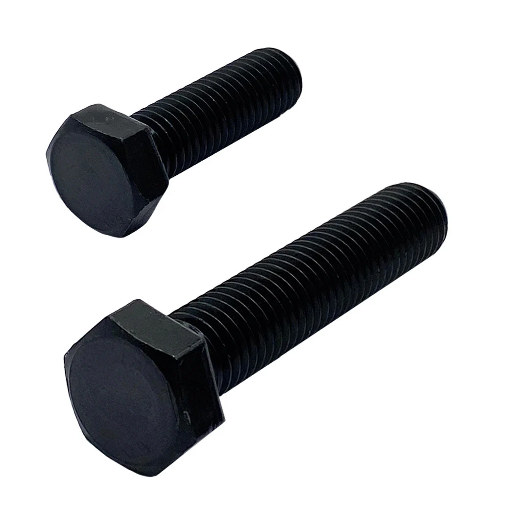 M10 x 80mm 1.50p Metric Coarse Hex Set Screw High Tensile Class 12.9 Black - Image 2