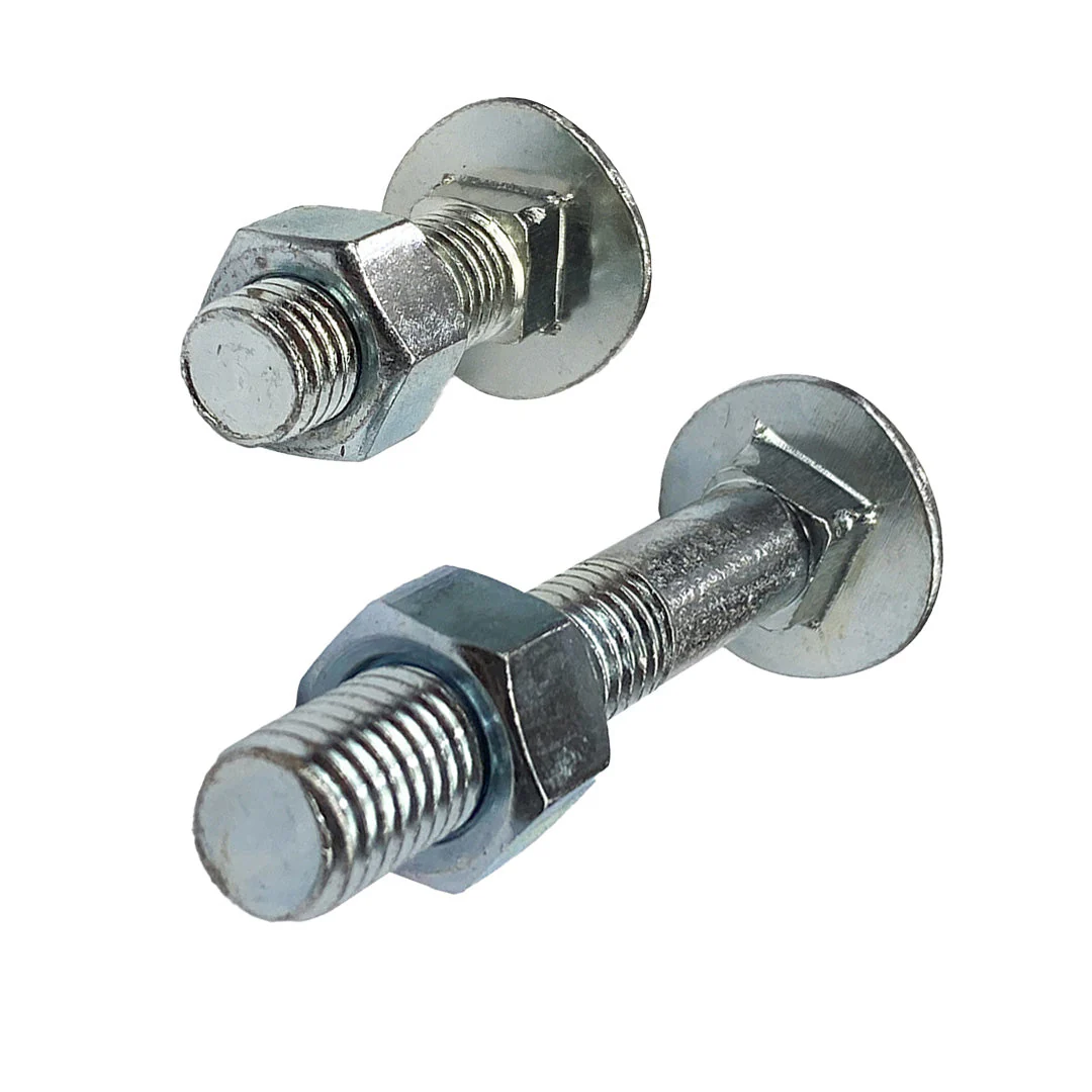 M10 x 80mm Cup Head Bolt & Nut Class 4.6 Zinc - Image 4