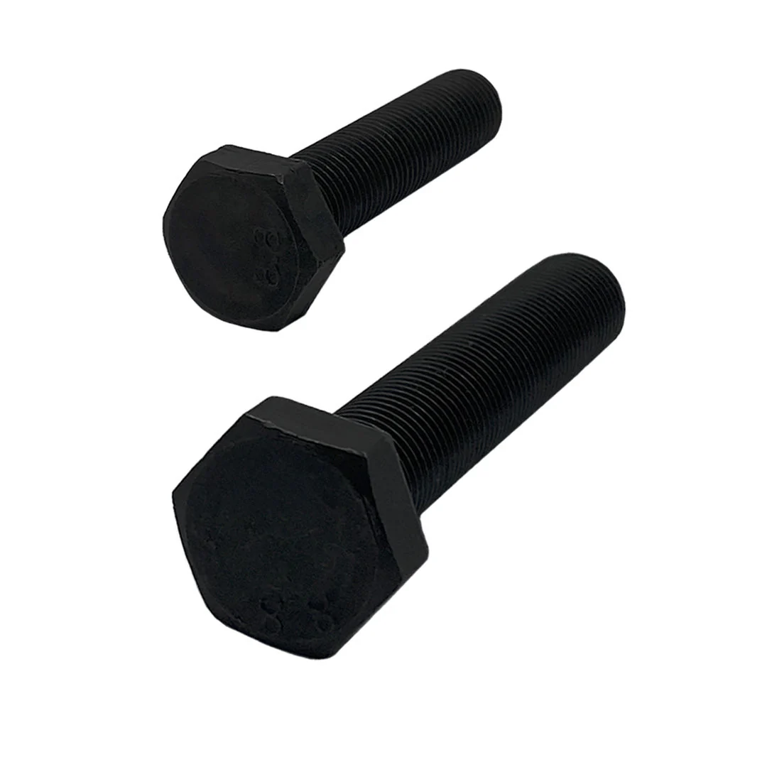 M12 x 60mm 1.25p Metric Fine Hex Set Screw High Tensile Class 8.8 Black - Image 2