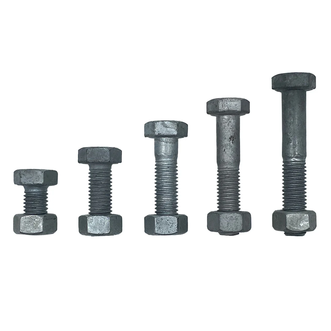 M16 x 190mm 2.00p Coarse Hex Bolt and Nut Mild Steel Class 4.6 Galvanised