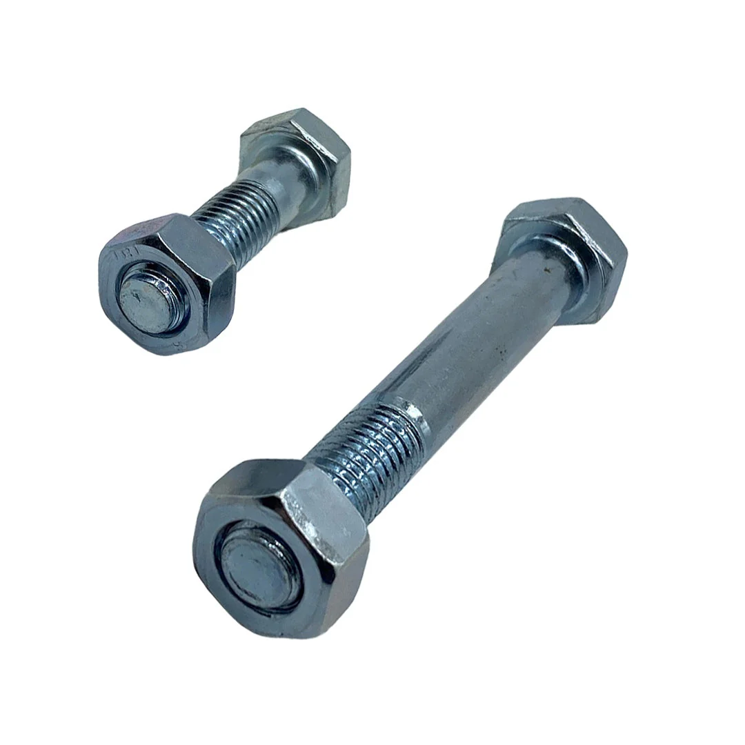 M16 x 45mm 2.00p Coarse Hex Bolt and Nut Mild Steel Class 4.6 Zinc Plated - Image 3