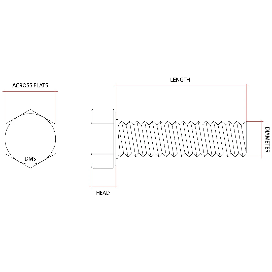 M18 x 50mm 2.50p Metric Coarse Hex Set Screw High Tensile Class 10.9 Black - Image 6