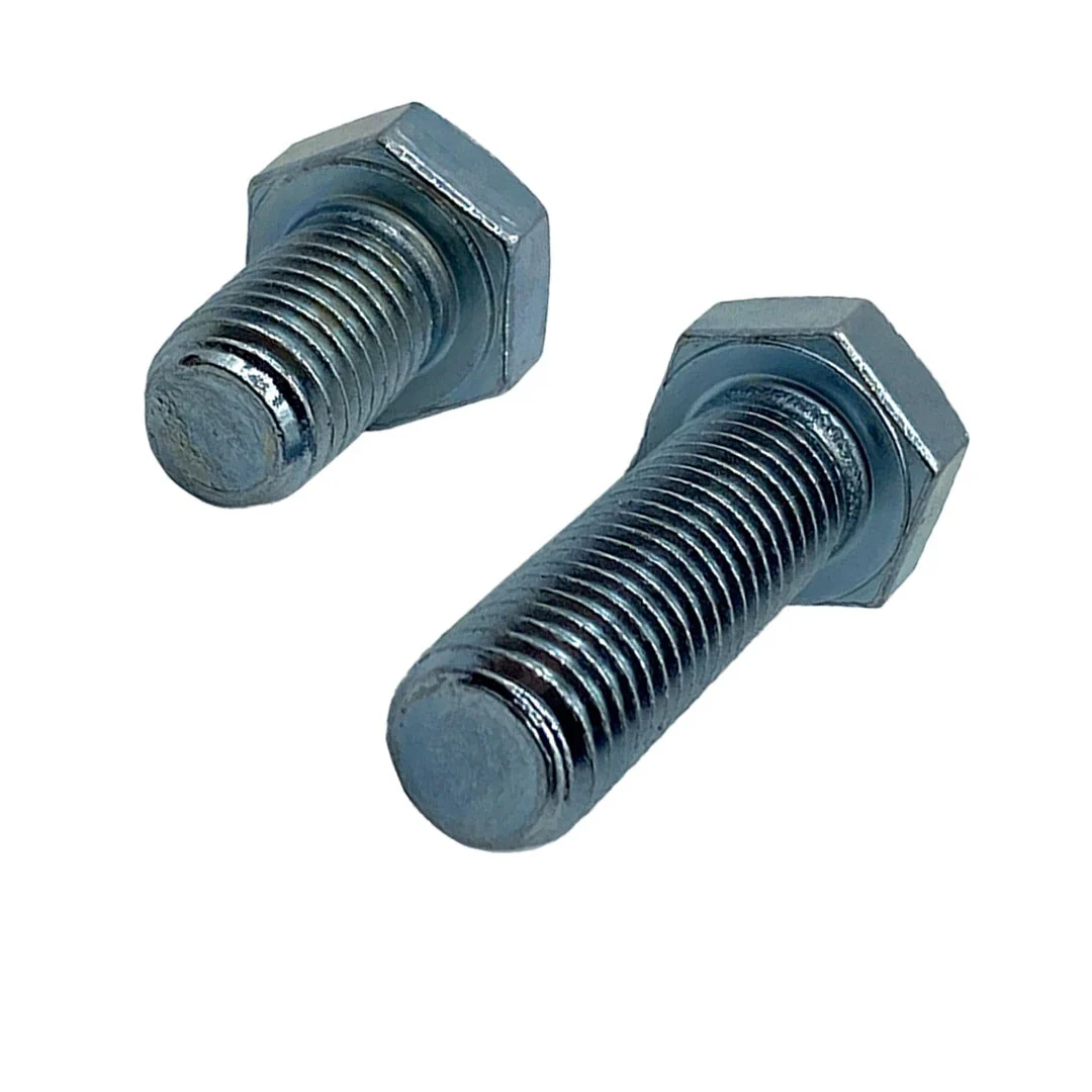 M20 x 100mm 2.50p Metric Coarse Hex Set Screw Mild Steel Class 4.6 Zinc Plated - Image 3