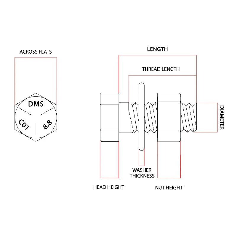 M24 x 50mm Structural Assembly K0 AS1252:2016 Class 8.8 Galvanised - Image 5