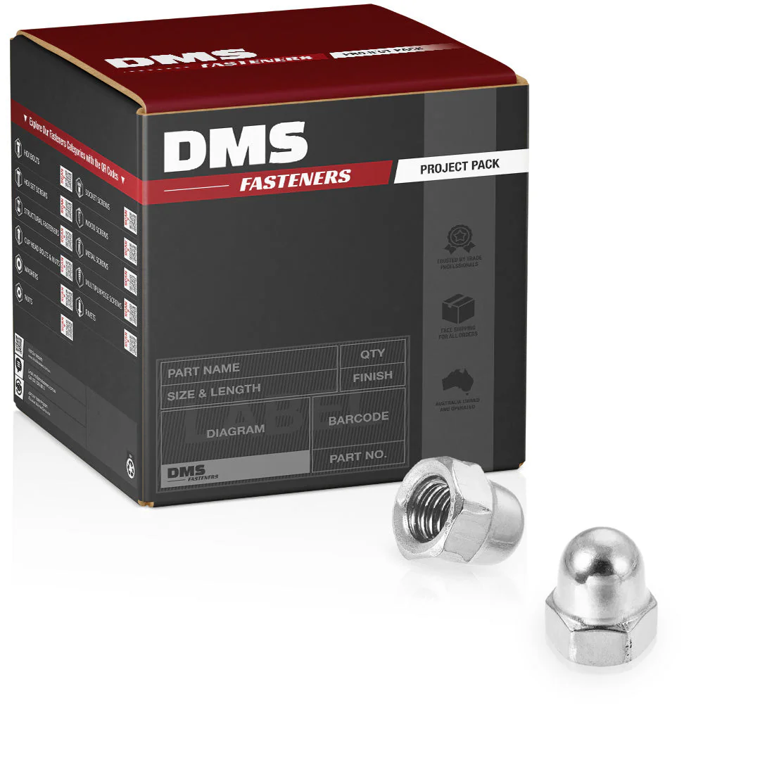 M5 0.80p Metric Coarse Dome Hex Nut G304 Stainless Steel