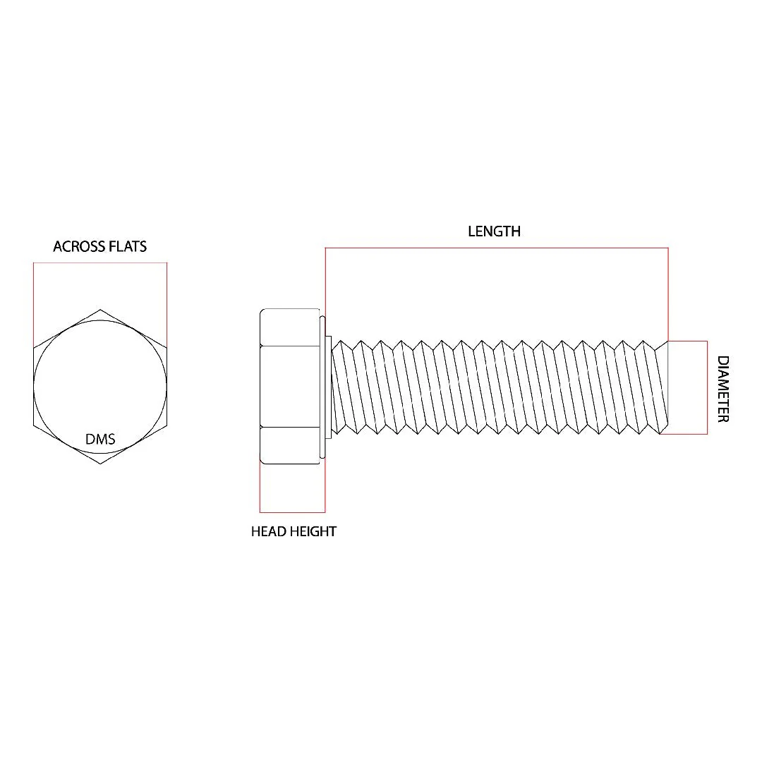 M6 x 25mm 1.00p Metric Coarse Hex Set Screw High Tensile Class 10.9 Zinc Plated - Image 5