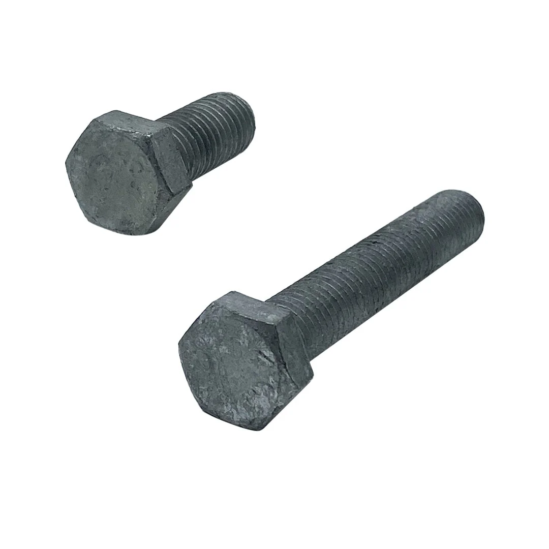 M6 x 35mm 1.00p Metric Coarse Hex Set Screw Mild Steel Class 4.6 Galvanised - Image 2