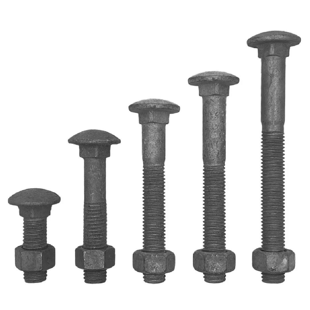 M6 x 45mm Cup Head Bolt & Nut Class 4.6 Galvanised (Full Thread) - Image 2