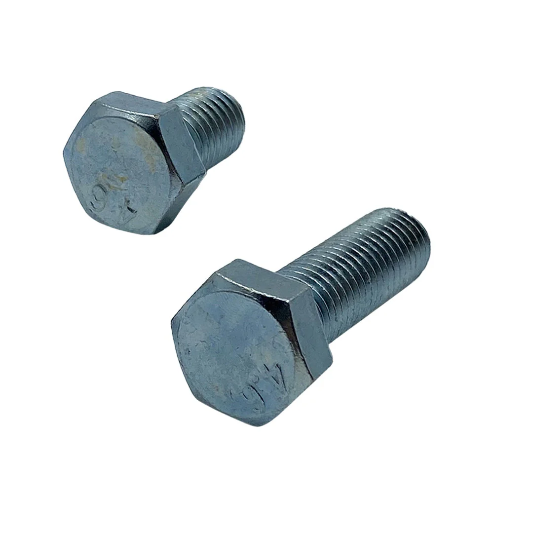 M8 x 25mm 1.25p Metric Coarse Hex Set Screw Mild Steel Class 4.6 Zinc Plated - Image 2