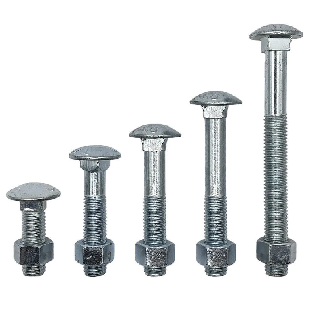 M8 x 30mm Cup Head Bolt & Nut Class 4.6 Zinc (Full Thread) - Image 2