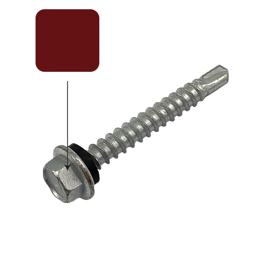 Manor Red Colorbond 10g-16 x 16mm Hex Head Self Drilling Screw Tek with NEO Seal Galvanised - Image 2