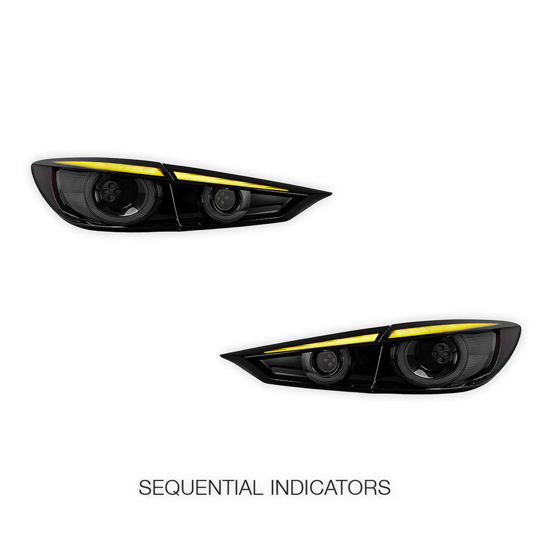 Mazda 3 Axela BM / BN (2014 - 2018) Sequential Smoked LED Tail Lights LH + RH - Image 4
