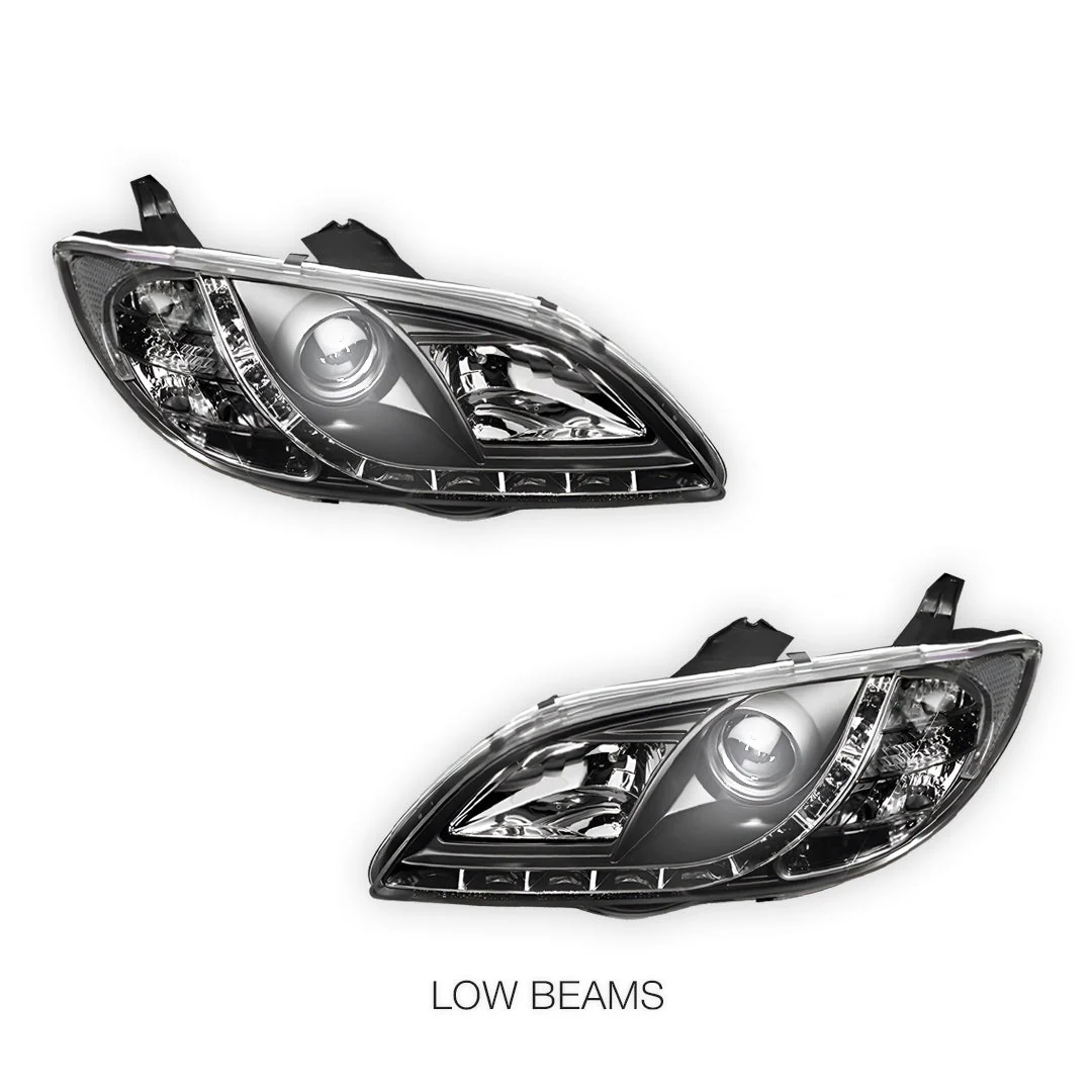 Mazda 3 BK (2003 - 2009) LED DRL Projector Headlights LH + RH - Image 5