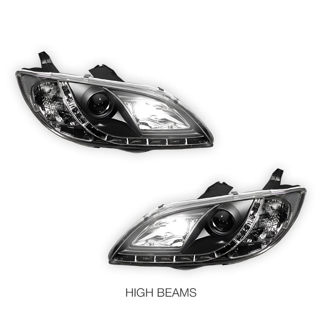 Mazda 3 BK (2003 - 2009) LED DRL Projector Headlights LH + RH - Image 6