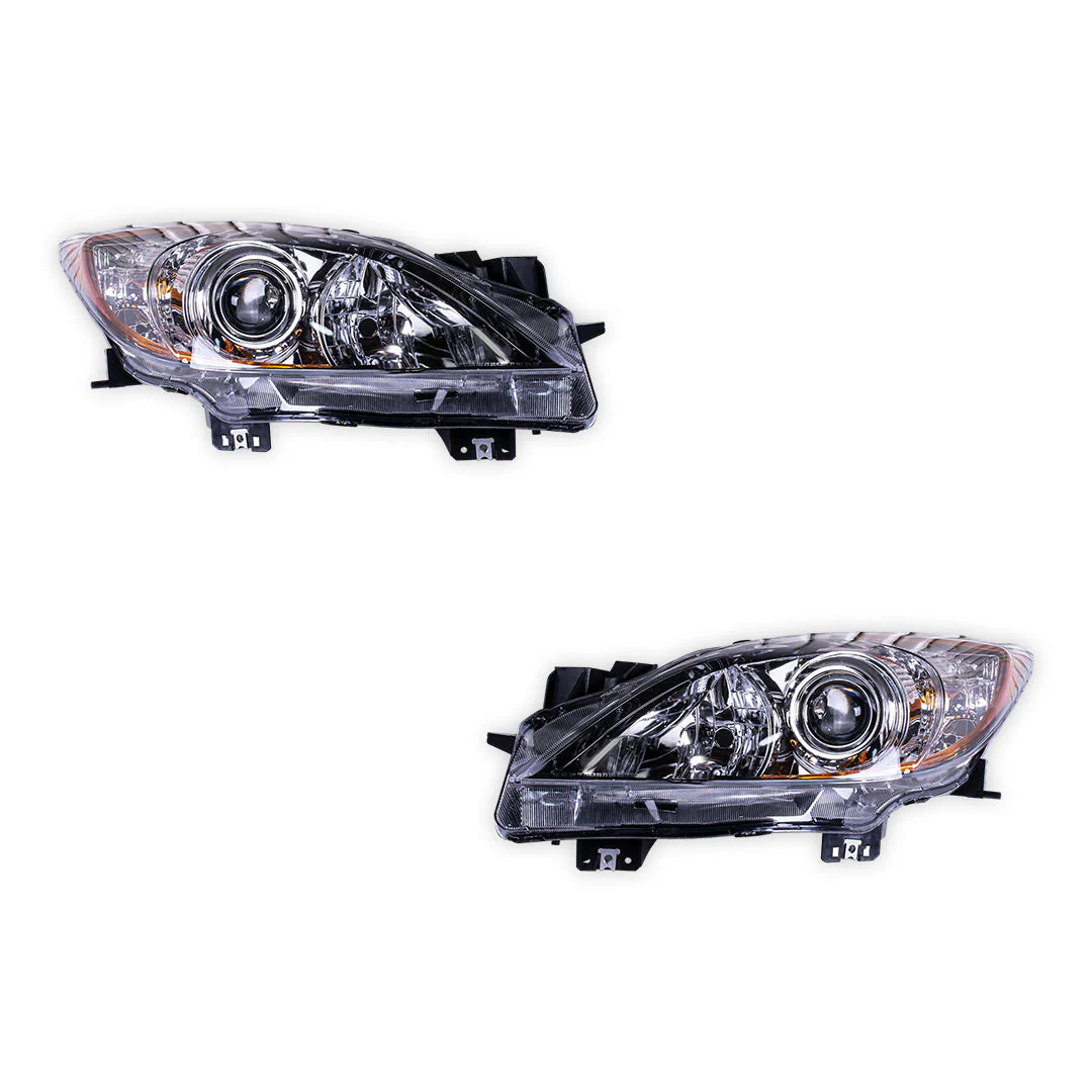 Mazda 3 BL Sedan / Hatch (2009 - 2013) Amber OEM Style Headlights LH + RH - Image 2