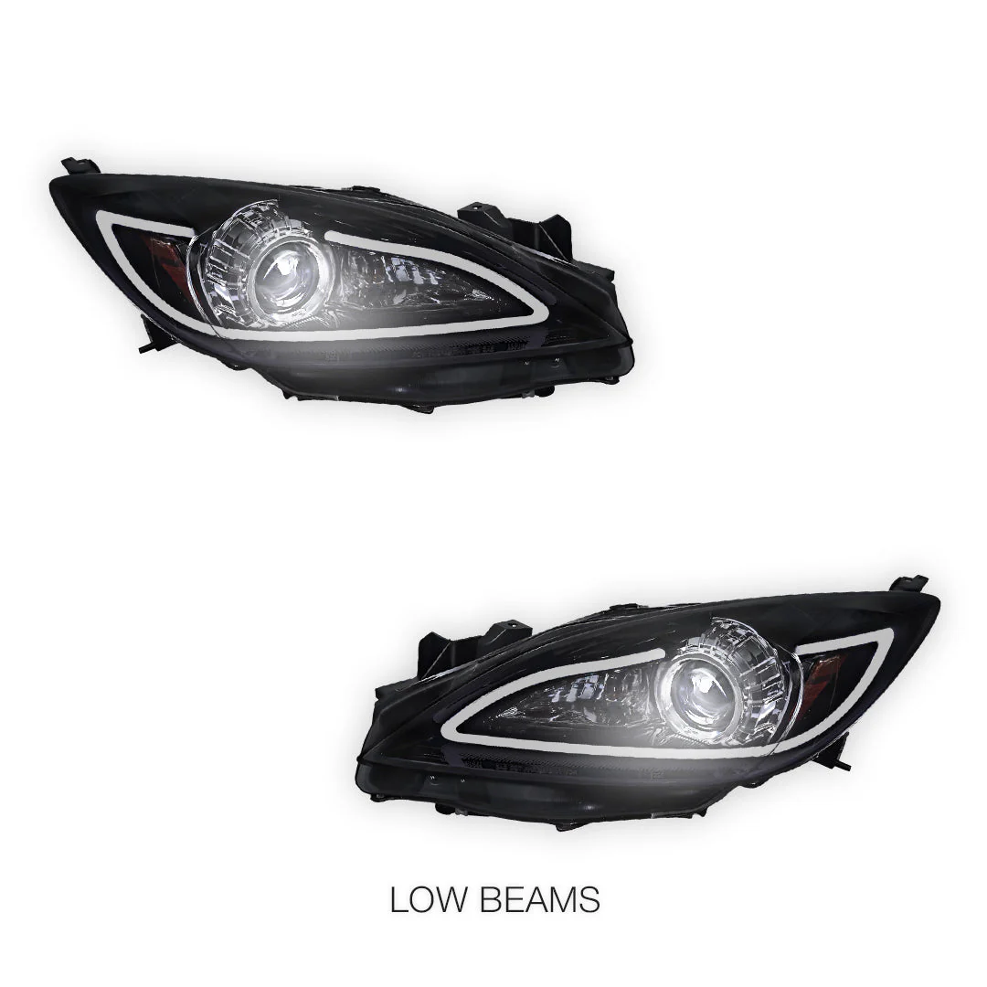 Mazda 3 BL (2009 - 2013) LED 3D DRL Style Projector Headlights LH + RH - Image 5
