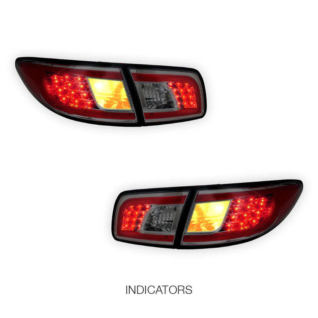 Mazda 6 GG (2002 - 2007) Full Smoked LED Tail Lights LH + RH - Image 3