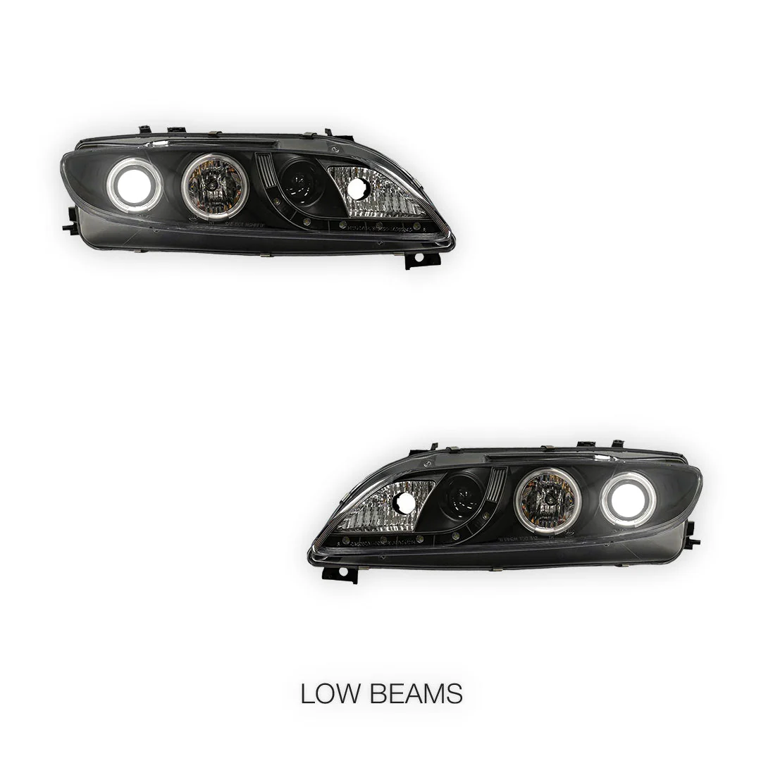 Mazda 6 GG / GY (2002 - 2007) LED DRL CCFL Angel-Eyes Projector Headlights LH + RH - Image 4