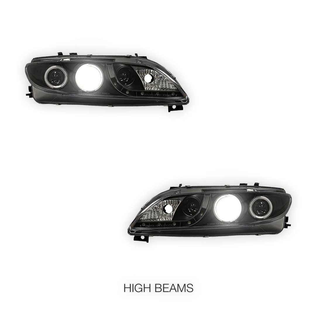 Mazda 6 GG / GY (2002 - 2007) LED DRL CCFL Angel-Eyes Projector Headlights LH + RH - Image 5