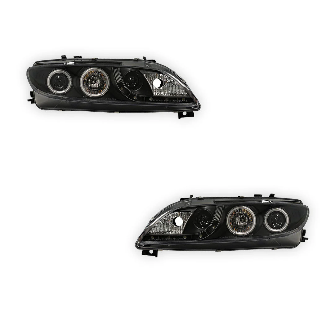 Mazda 6 GG / GY (2002 - 2007) LED DRL CCFL Angel-Eyes Projector Headlights LH + RH - Image 6