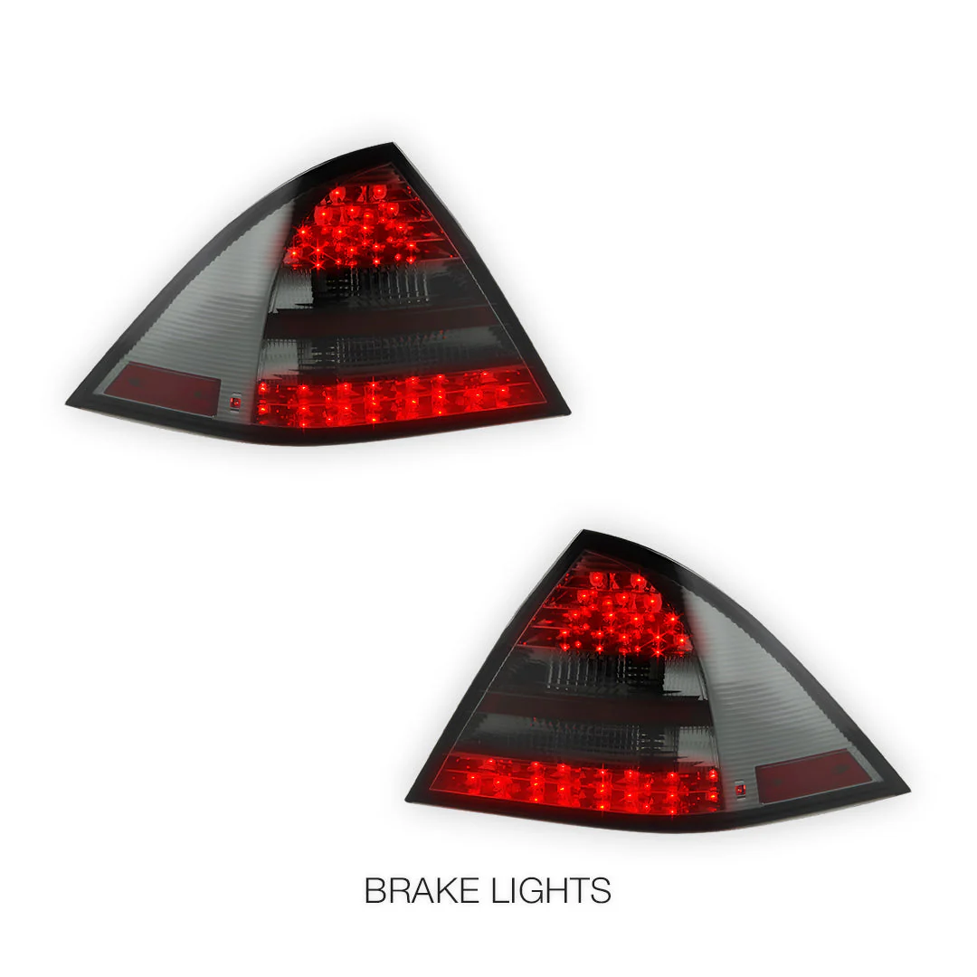 Mercedes-Benz C-Class W203 (2000 - 2004) Full Smoked LED Tail Lights LH + RH - Image 3