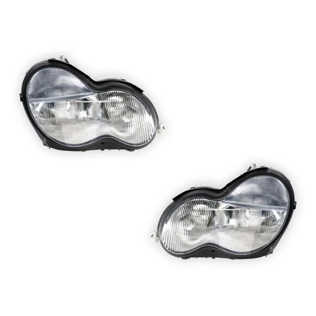Mercedes-Benz C-Class W203 (2000 - 2004) OEM Style Non Xenon Headlights LH + RH - Image 2