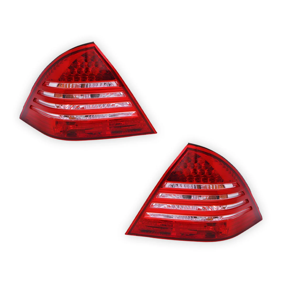 Mercedes-Benz C-Class W203 (2005 - 2007) Clear Red LED Tail Lights LH + RH - Image 6