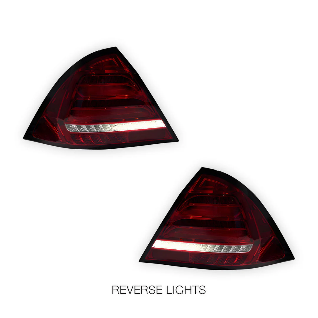 Mercedes-Benz C-Class W203 (2005 - 2007) Clear Red Sequential 3D LED Stripe Bar Tail Lights LH + RH - Image 5