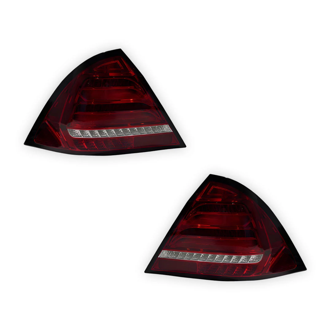 Mercedes-Benz C-Class W203 (2005 - 2007) Clear Red Sequential 3D LED Stripe Bar Tail Lights LH + RH - Image 6