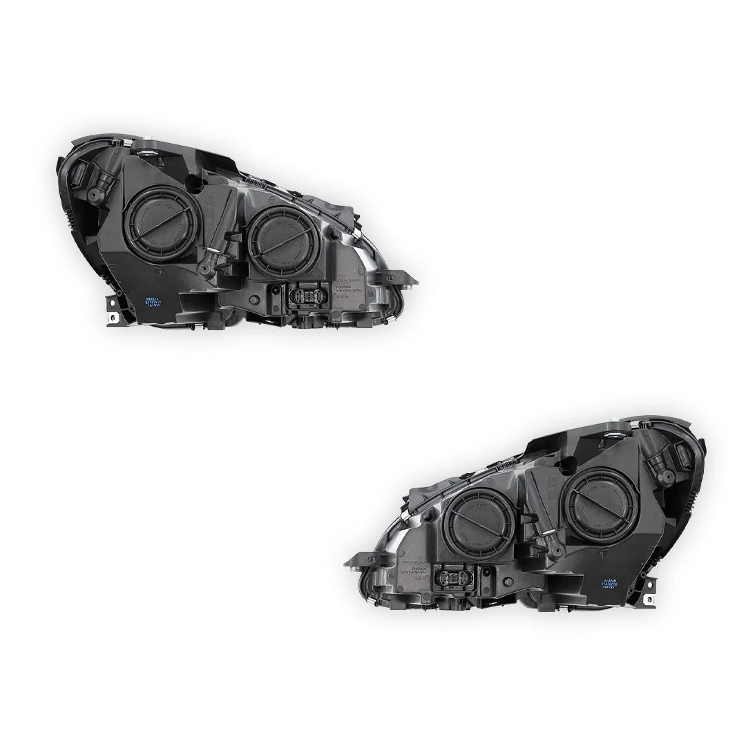 Mercedes-Benz C-Class W204 (2010 - 2014) Chrome Halogen Headlights LH + RH - Image 3