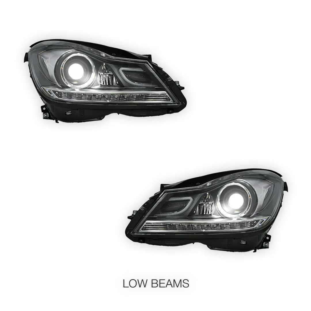 Mercedes-Benz C-Class W204 (2011- 2014) AMG C63 Style Full LED Projector & DRL Headlights LH + RH - Image 4