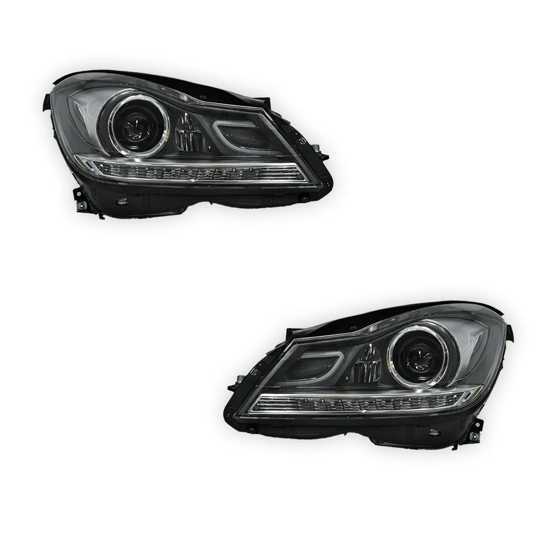 Mercedes-Benz C-Class W204 (2011- 2014) AMG C63 Style Full LED Projector & DRL Headlights LH + RH - Image 5
