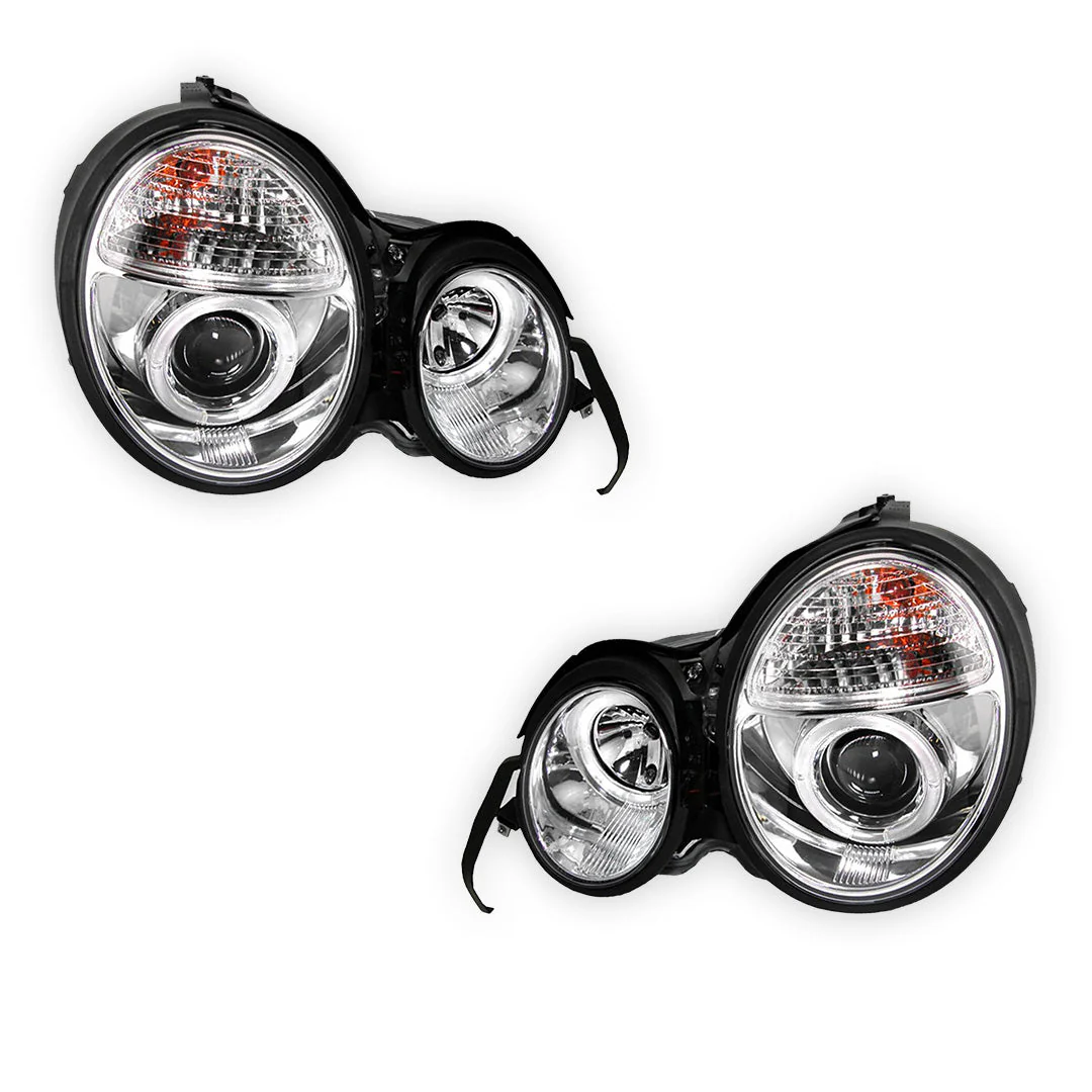 Mercedes-Benz E-Class W210 (1995 - 1999) Crystal Clear Projector Headlights LH + RH - Image 5