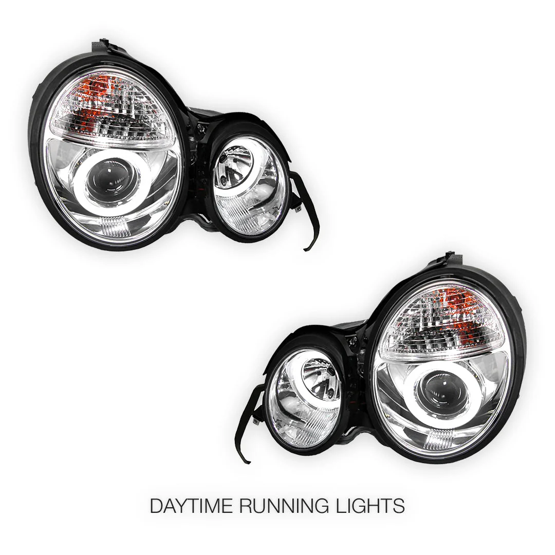 Mercedes-Benz E-Class W210 (1995 - 1999) Crystal Clear Projector Headlights LH + RH - Image 6
