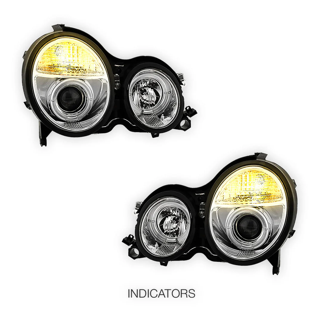 Mercedes-Benz E-Class W210 (2000 - 2002) Crystal Clear Projector Headlights LH + RH - Image 3