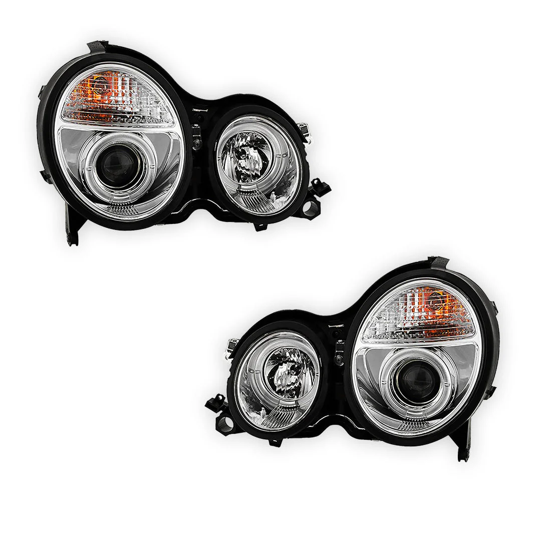 Mercedes-Benz E-Class W210 (2000 - 2002) Crystal Clear Projector Headlights LH + RH - Image 5