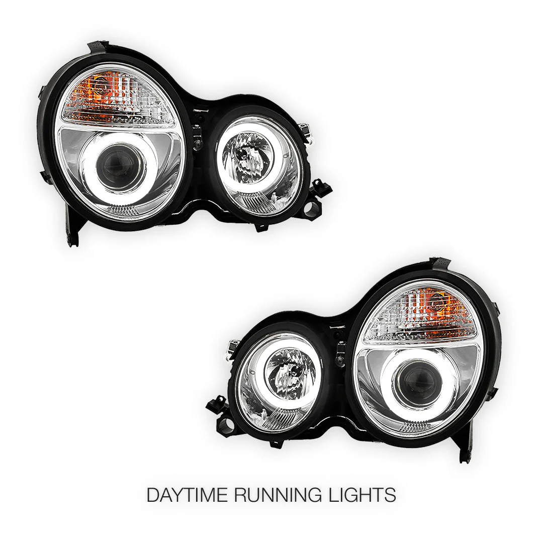 Mercedes-Benz E-Class W210 (2000 - 2002) Crystal Clear Projector Headlights LH + RH - Image 6