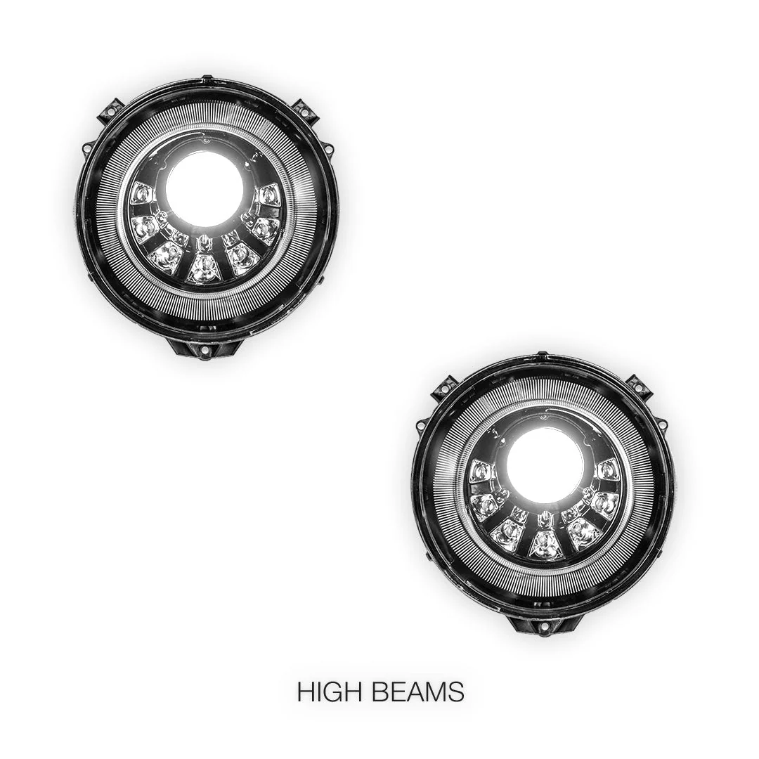 Mercedes-Benz E-Class W211 E55 / E63 (2003 - 2009) Full Smoked Mansory Style LED Headlights LH + RH - Image 2